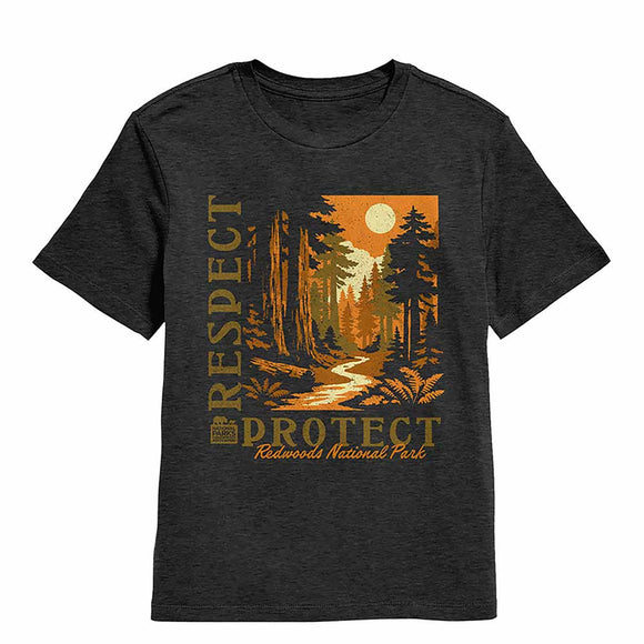 National Parks Respect Protect Redwoods Vintage Smoke Youth T-Shirt