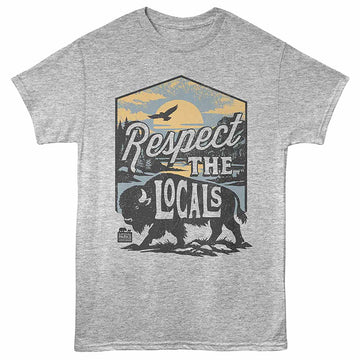 National Parks Respect The Locals Gray Heather Adult T-Shirt