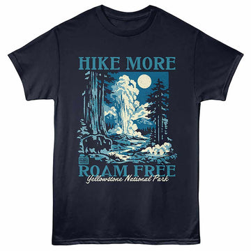 National Parks Hike More Yellowstone Navy Adult T-Shirt