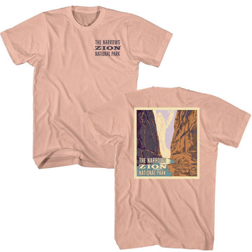NATIONAL PARKS NPCA ZION NARROWS FRONT BACK ***F&B*** S T-Shirt in Peach