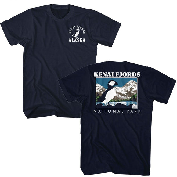 NATIONAL PARKS NPCA KENAI FJORDS PUFFIN S ***F&B*** T-Shirt in NAVY