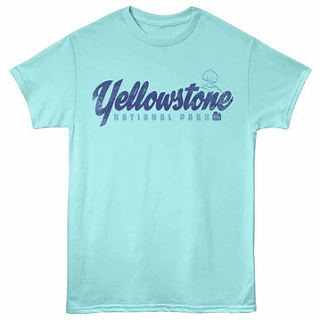National Parks Yellowstone Np Geyser Purist Blue Heather Adult T-Shirt