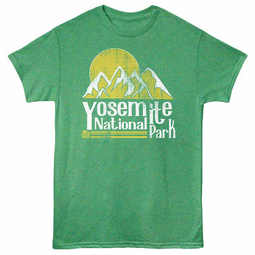 National Parks Yosemite Retro Kelly Heather Adult T-Shirt