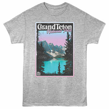 National Parks Pastel Gradient Teton Gray Heather Adult T-Shirt