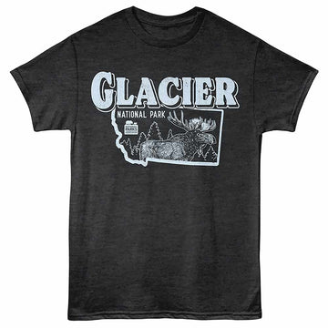 National Parks Glacier Np Black Heather Adult T-Shirt