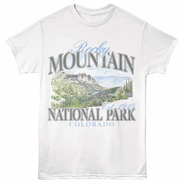 National Parks Rocky Mountain Landscape White Adult T-Shirt