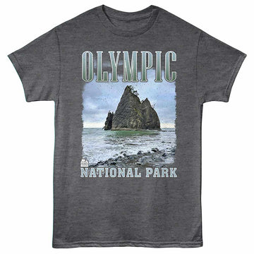 National Parks Olympic Rock Graphite Heather Adult T-Shirt