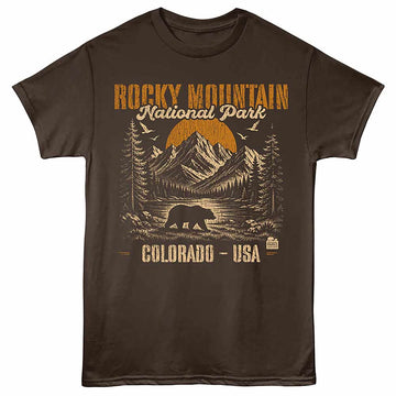 National Parks Colorado Usa Dark Chocolate Adult T-Shirt