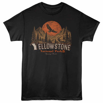 National Parks Yellowstone Eagle Black Adult T-Shirt