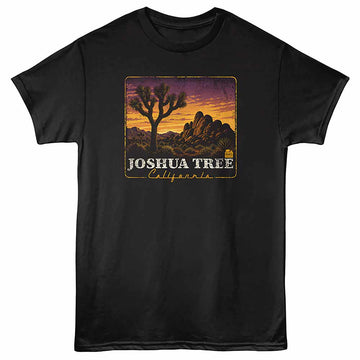 National Parks Joshua Tree Sunset Black Adult T-Shirt