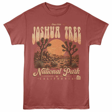 National Parks Sunset Joshua Trees Terracotta Adult T-Shirt