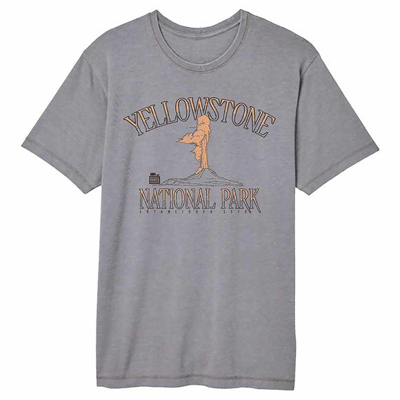 National Parks Yellowstone Geyser Gray Vintage Wash Adult T-Shirt