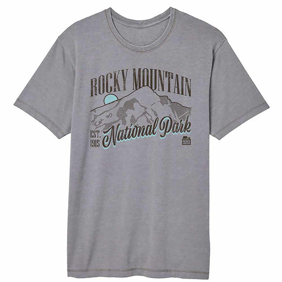 National Parks Rocky Mountain Peaks Gray Vintage Wash Adult T-Shirt