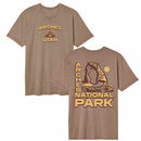 National Parks Arches Two Color Coyote Brown Vintage Wash Adult T-Shirt