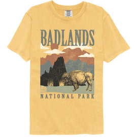 NATIONAL PARKS NPCA BADLANDS MINIMALIST LANDSCAPE COMFORT T-Shirt in Mustard