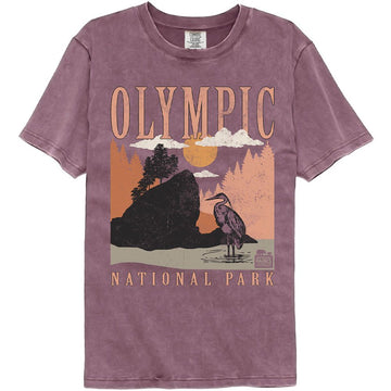 NATIONAL PARKS NPCA OLYMPIC MINIMALIST LANDSCAPE COMFORT T-Shirt in Berry