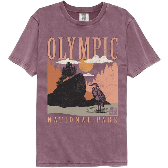 NATIONAL PARKS NPCA OLYMPIC MINIMALIST LANDSCAPE COMFORT T-Shirt in Berry