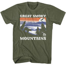 NATIONAL PARKS NPCA GSM BEAR AND MTNS DARK S T-Shirt in Military Green