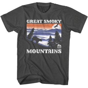 NATIONAL PARKS NPCA GSM BEAR AND MTNS DARK S T-Shirt in Smoke