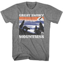 NATIONAL PARKS NPCA GSM BEAR AND MNTNS LIGHT S T-Shirt in Graphite Heather