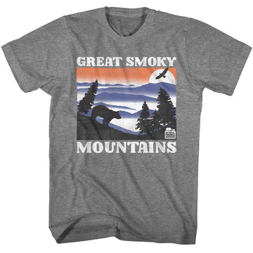 NATIONAL PARKS NPCA GSM BEAR AND MNTNS LIGHT S T-Shirt in Graphite Heather