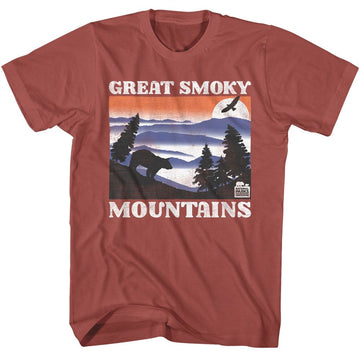 NATIONAL PARKS NPCA GSM BEAR AND MTNS LIGHT S T-Shirt in Terracotta