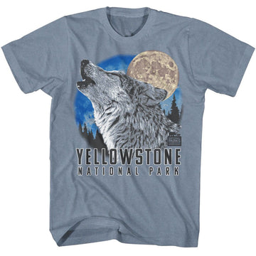 NATIONAL PARKS NPCA YNP HOWLING WOLF S T-Shirt in Indigo Heather