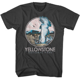 NATIONAL PARKS NPCA YELLOWSTONE GEYSER CIRCLE S T-Shirt in Smoke