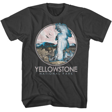 NATIONAL PARKS NPCA YELLOWSTONE GEYSER CIRCLE S T-Shirt in Smoke
