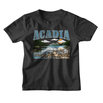 NATIONAL PARKS NPCA ACADIA YOUTH XS 5 6 T-Shirt in Vintage Smoke