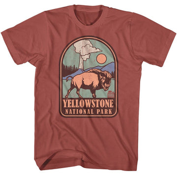 NATIONAL PARKS NPCA YELLOWSTONE BADGE S T-Shirt in Terracotta
