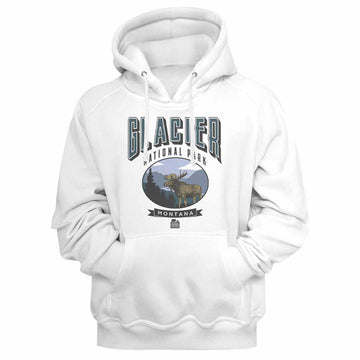 National Parks Glacier White Adult Hooded Sweatshirt
