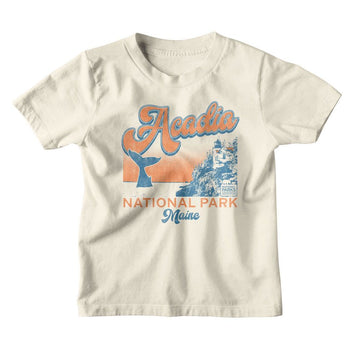NATIONAL PARKS NPCA ACADIA WHALE YOUTH XS 5 6 T-Shirt in Natural