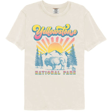NATIONAL PARKS NPCA BUFFALO WITH GRADIENT SUN COMFORT COLOR T-Shirt in Ivory