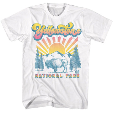 NATIONAL PARKS NPCA BUFFALO WITH GRADIENT SUN S T-Shirt in White