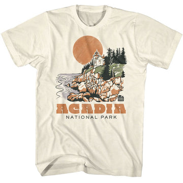 NATIONAL PARKS NPCA ACADIA DRAWN LIGHTHOUSE S T-Shirt in Natural