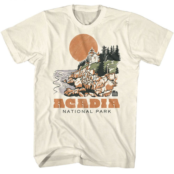 NATIONAL PARKS NPCA ACADIA DRAWN LIGHTHOUSE S T-Shirt in Natural