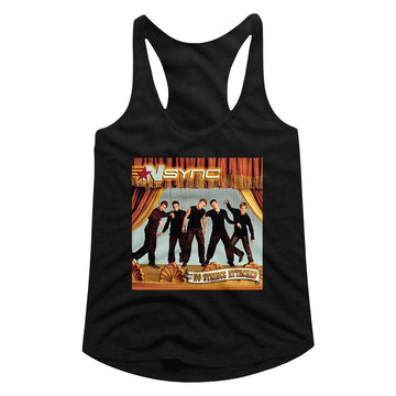 NSYNC NO STRINGS LADIES SLIMFIT RACERBACK S T-Shirt in Black