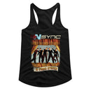 NSYNC NO STRINGS NO WORDS LADIES SLIMFIT RACERBACK T-Shirt in Black