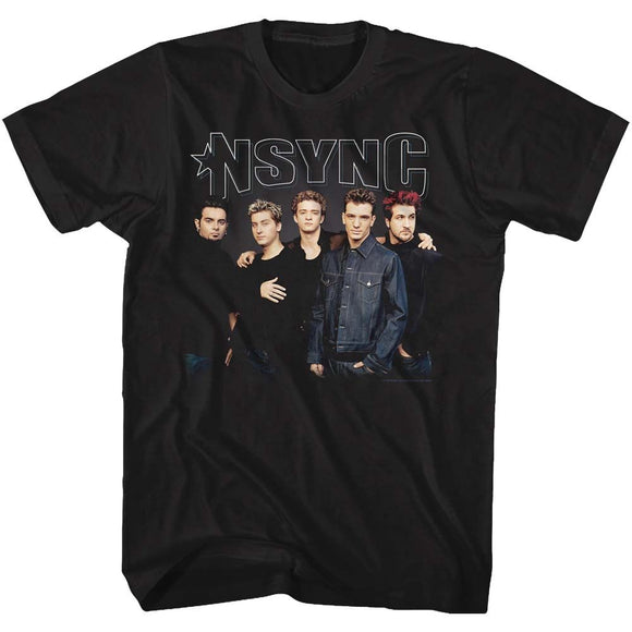 NSYNC STARK GROUP SHOT S T-Shirt in Black