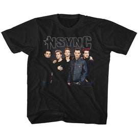NSYNC STARK GROUP SHOT YOUTH XS 5 6 T-Shirt in Black