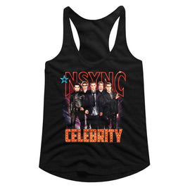 NSYNC CELEBRITY LADIES SLIMFIT RACERBACK S T-Shirt in Black