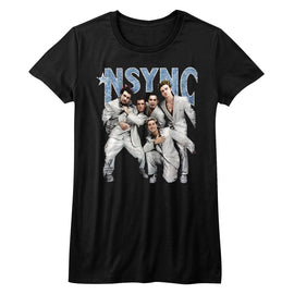 NSYNC STRIKE A POSE LADIES S T-Shirt in Black
