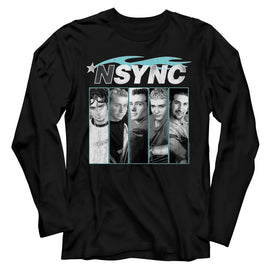 NSYNC BLUE FLAME L/S S T-Shirt in Black