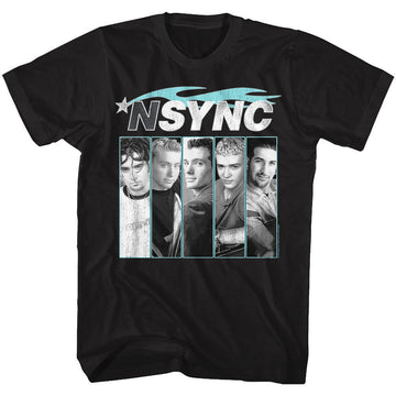 NSYNC BLUE FLAME S T-Shirt in Black