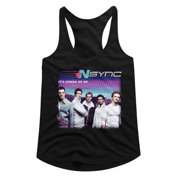 NSYNC GONNA B ME LADIES SLIMFIT RACERBACK S T-Shirt in Black