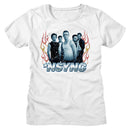 NSYNC FLAMES LADIES S T-Shirt in White