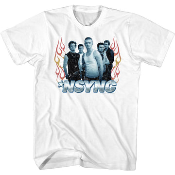 NSYNC FLAMES S T-Shirt in White