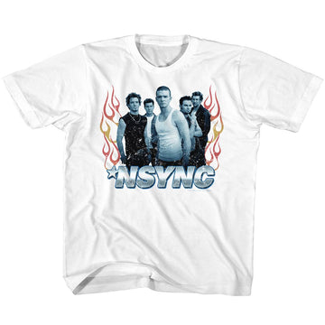 NSYNC FLAMES YOUTH XS 5 6 T-Shirt in White