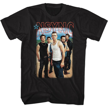 NSYNC BLU SKIES AND LOGO S T-Shirt in Black